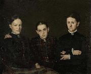 Jan Veth Cornelia, Clara en Johanna Veth, the three Sisters of the Artist oil